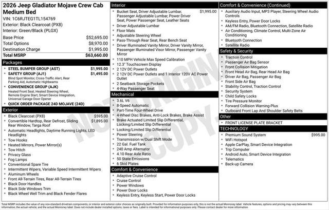 New 2026 Black Clear-Coat Exterior Paint Jeep Mojave image 3