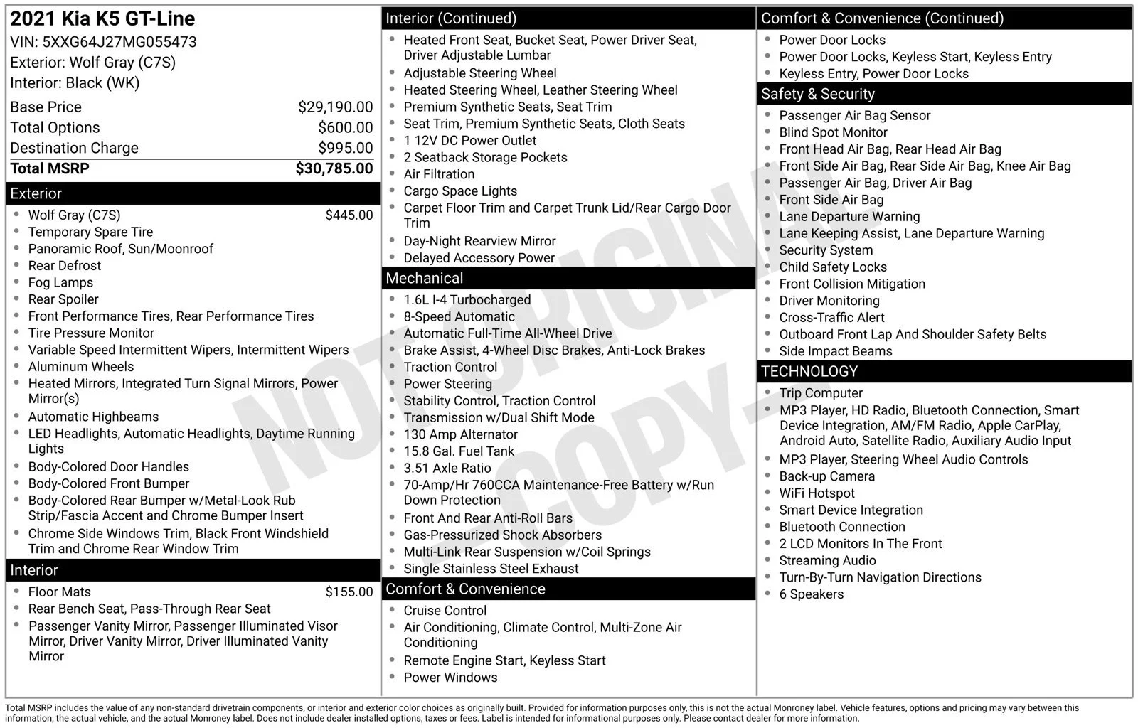 Used 2021 Gray Kia GT-Line image 8