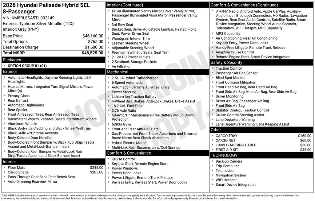 New 2026 Silver Hyundai SEL image 3