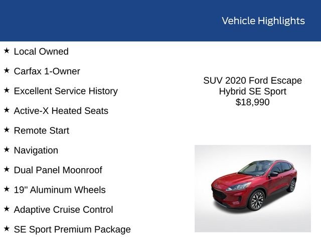 Certified Used 2020 Rapid Red Metallic Tinted Clearcoat Ford SE Sport image 2