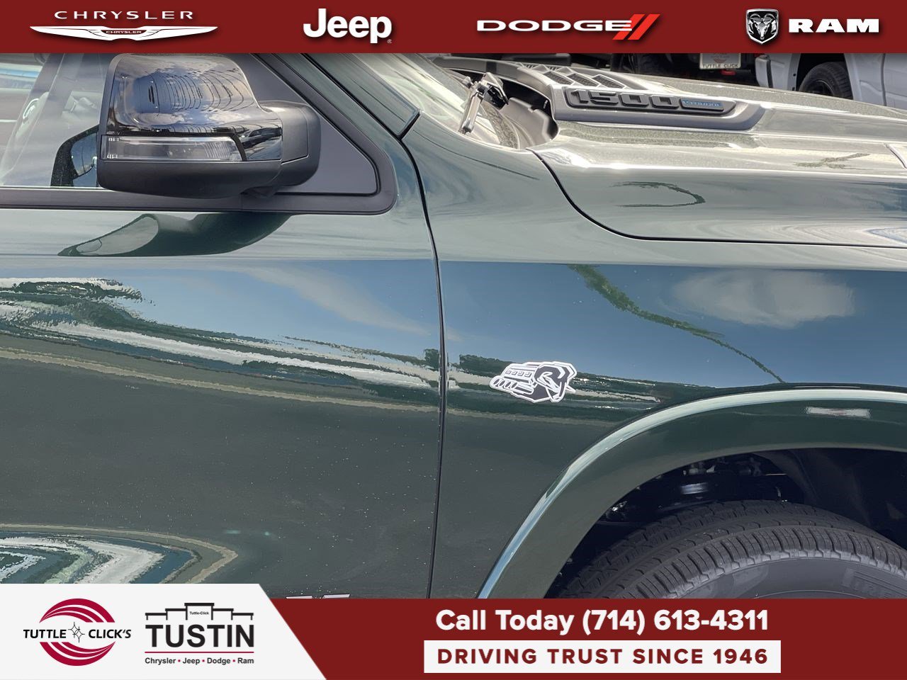 New 2026 Serrano-Green Metallic Exterior Paint RAM Laramie image 8