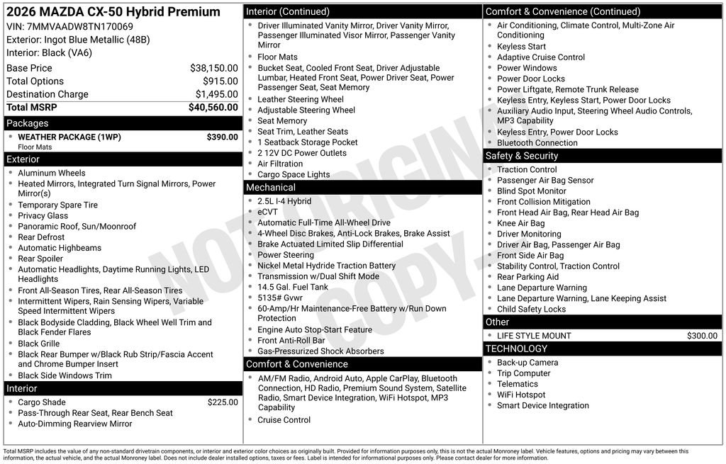 New 2026 Ingot Blue Metallic Mazda Premium AWD image 4