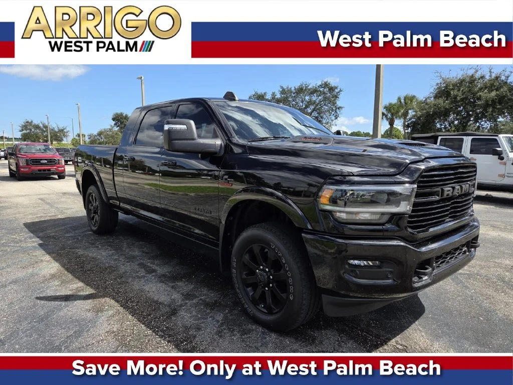 Used 2024 Diamond Black Crystal Pearlcoat Ram Laramie image 1
