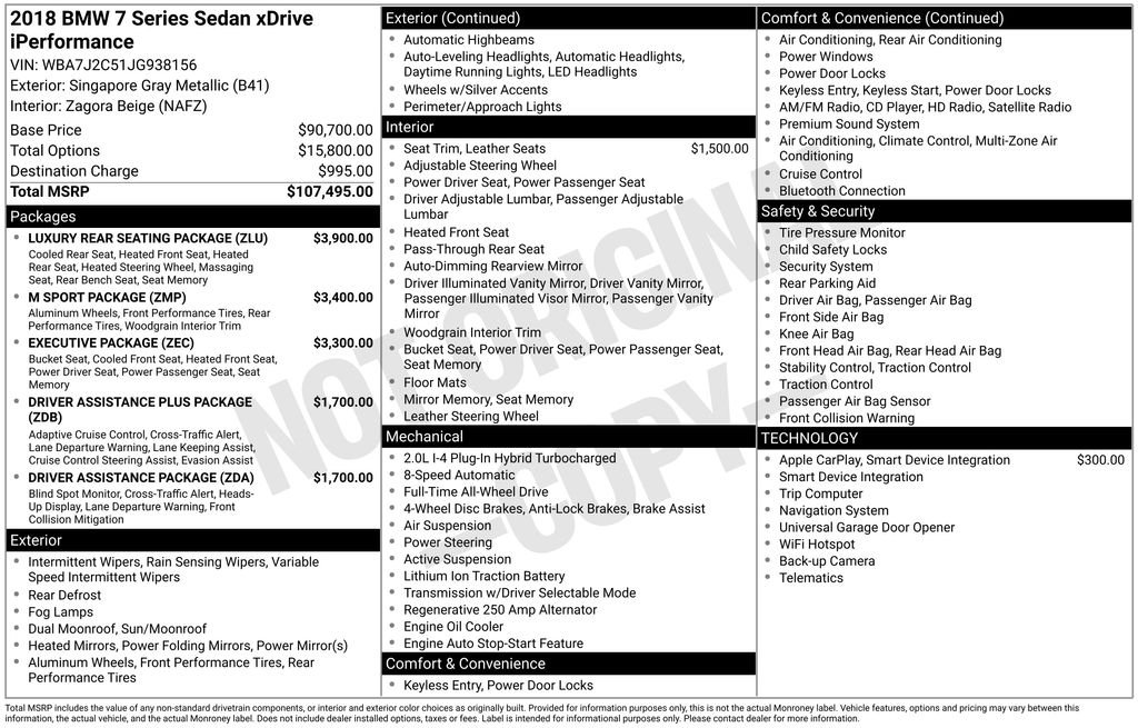 2018 BMW 7 Series 740e