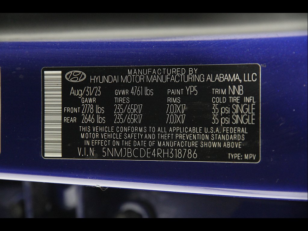 Certified Used 2024 Intense Blue Pearl Hyundai  image 21