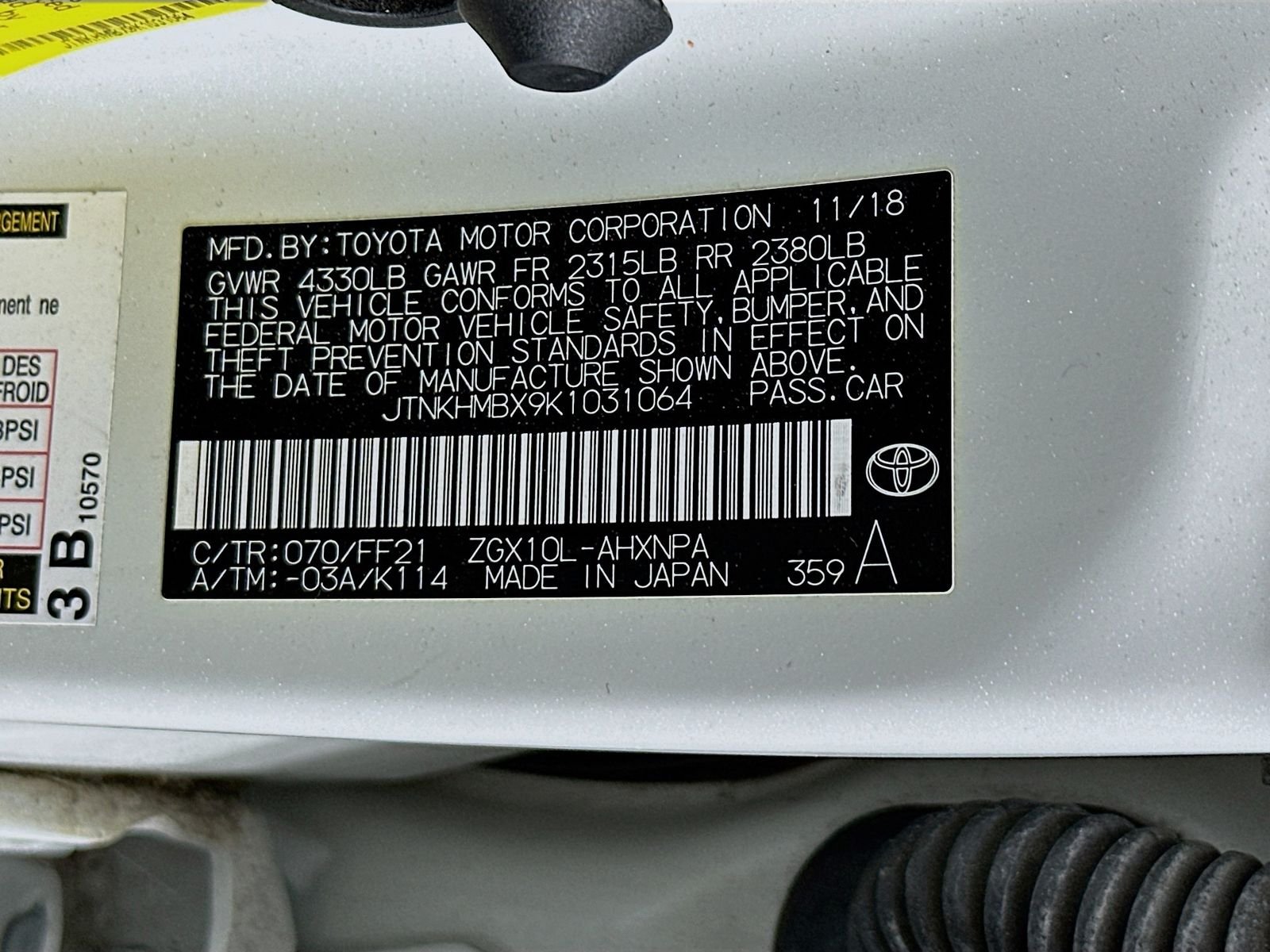 Used 2019 Blizzard Pearl Toyota XLE image 30