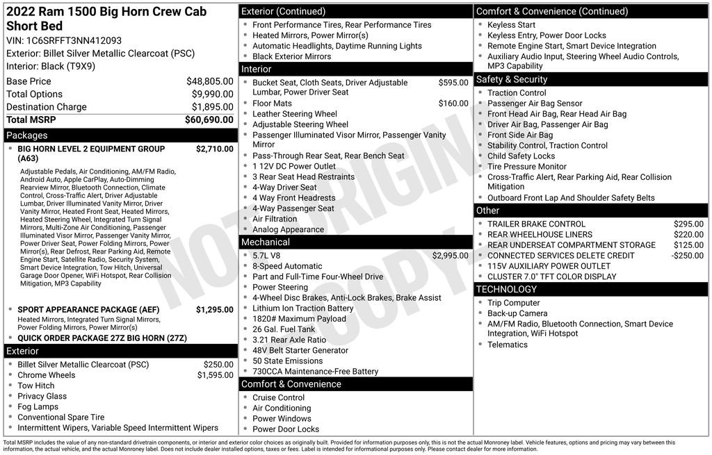 Certified Used 2022 Silver Ram Big Horn/Lone Star image 6