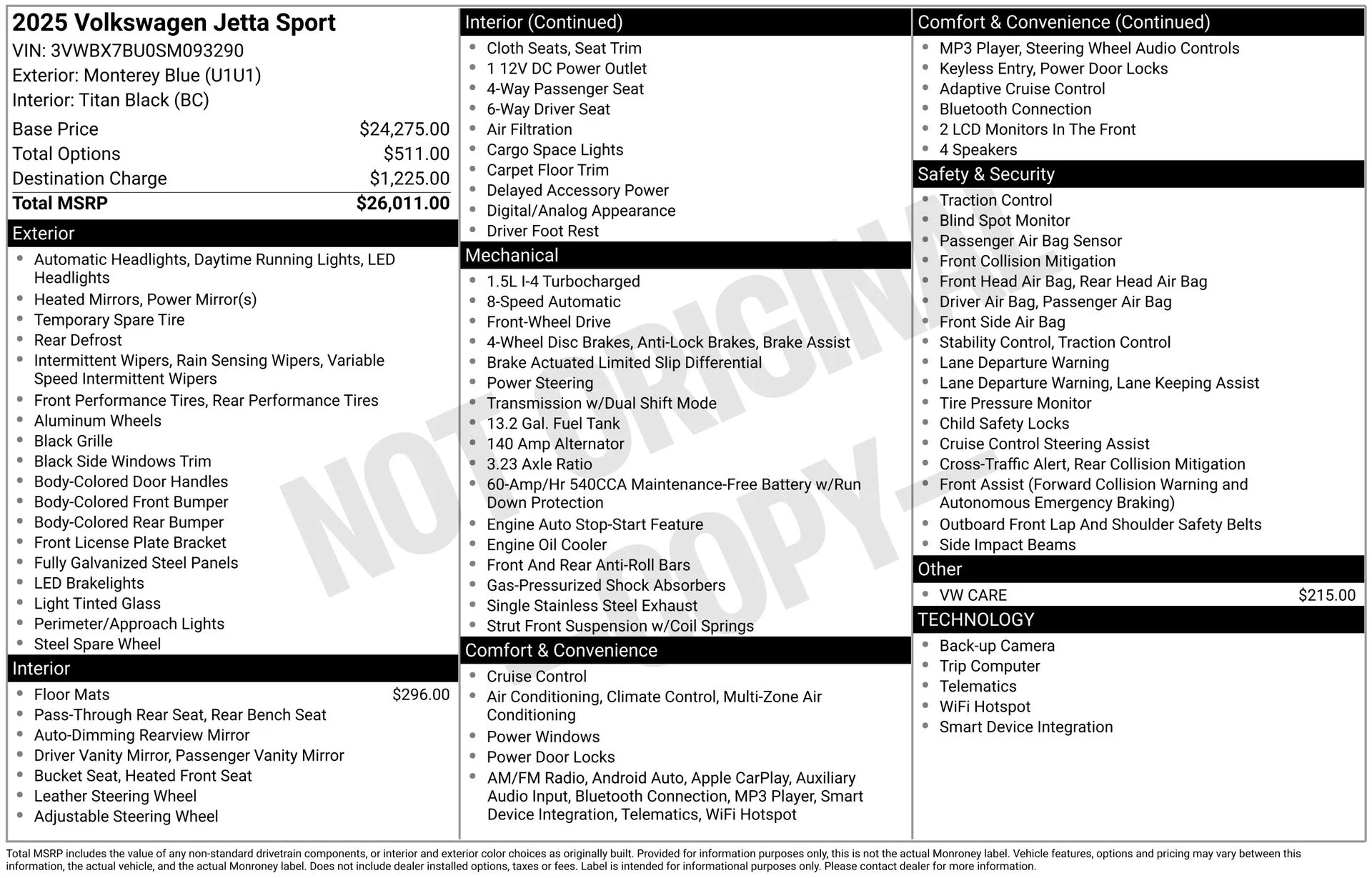 Certified Used 2025 Blue Volkswagen 1.5T Sport image 28