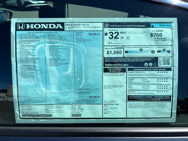 New 2026 Meteorite Gray Metallic Honda LX image 30