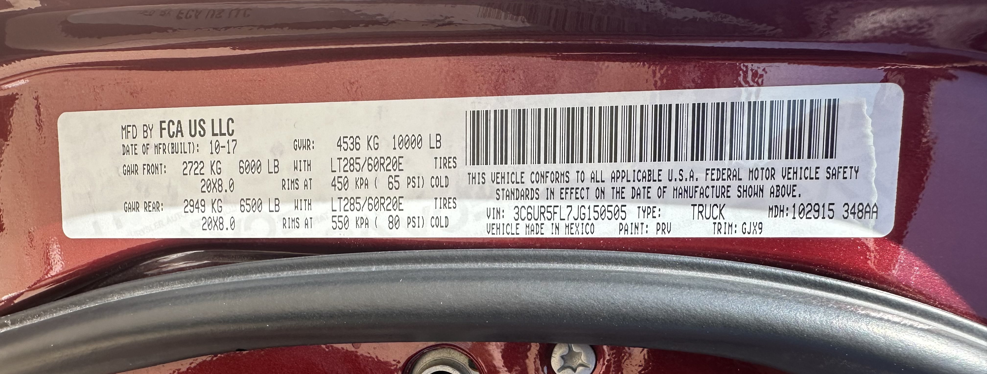 Used 2018 Delmonico Red Pearlcoat Ram Laramie image 10