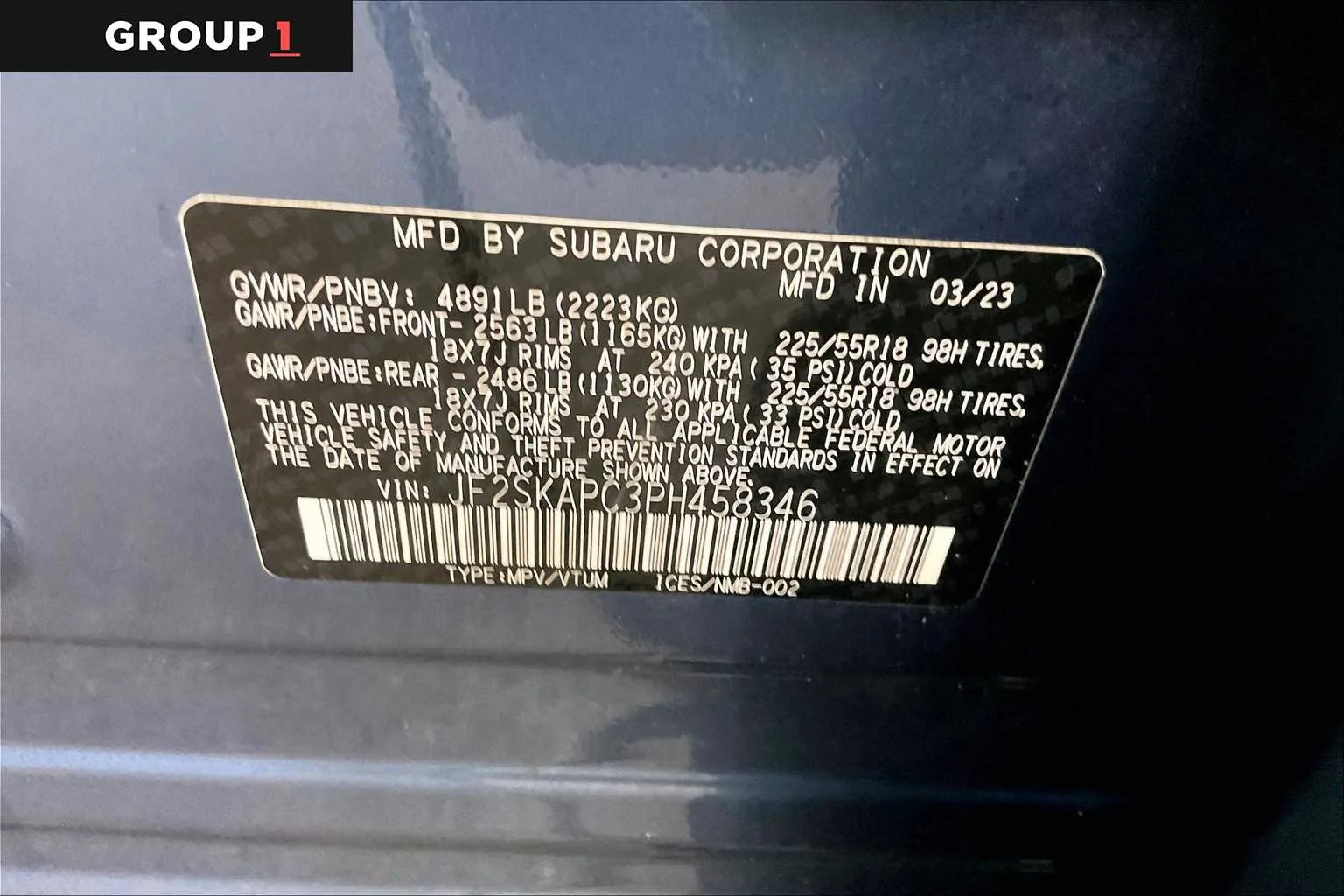 Certified Used 2023 Horizon Blue Pearl Subaru Limited image 37
