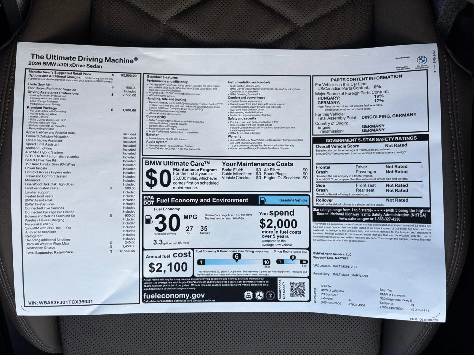 2026 BMW 5 Series 530i - Photo 30