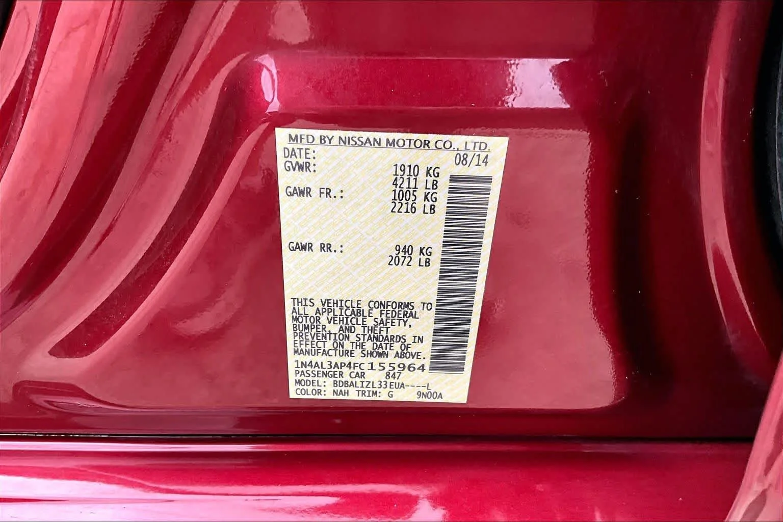 Used 2015 Cayenne Red Nissan 2.5 SV image 35