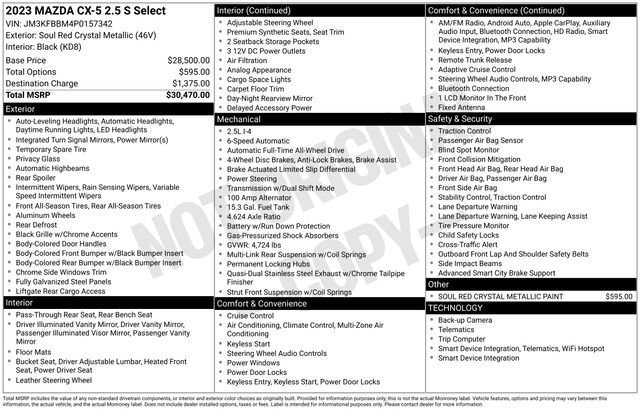 2023 Mazda CX-5 S Select Package