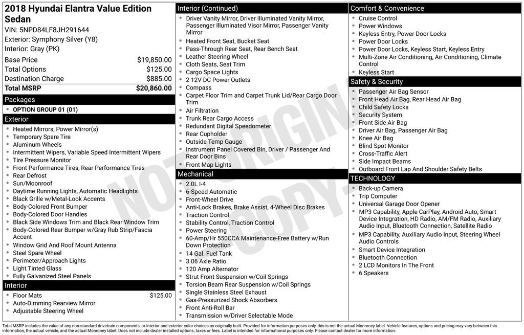 Certified Used 2018 Silver Hyundai Value Edition image 3