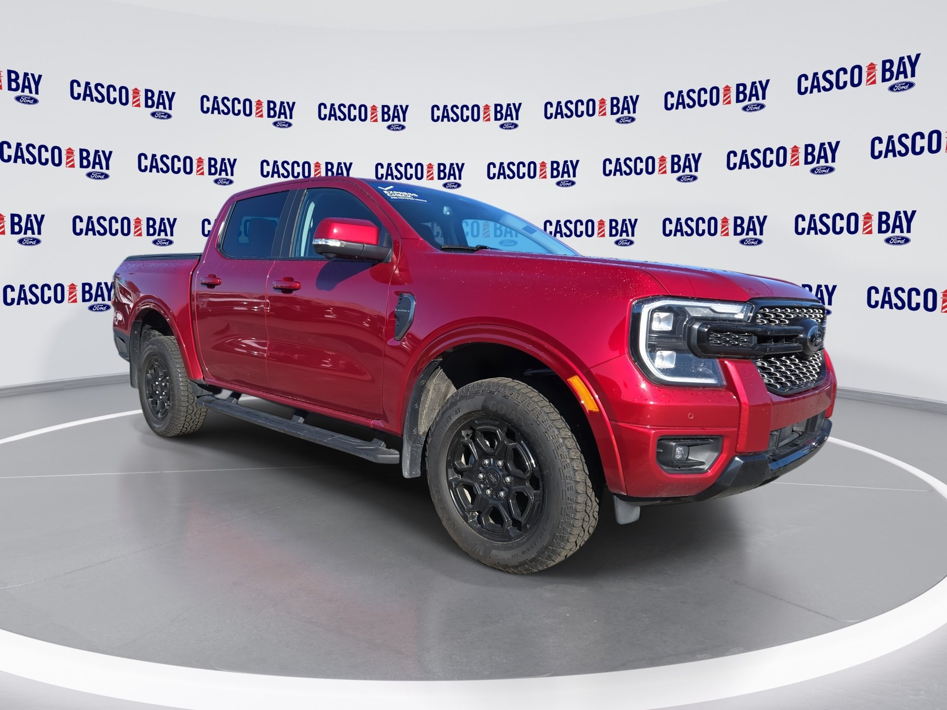 Red 2025 Ford Ranger Lariat SuperCrew 4WD Pickup Truck Four-Wheel Drive Automatic