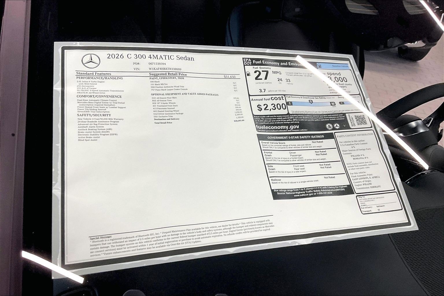 New 2026 Black Mercedes-Benz C 300 image 26