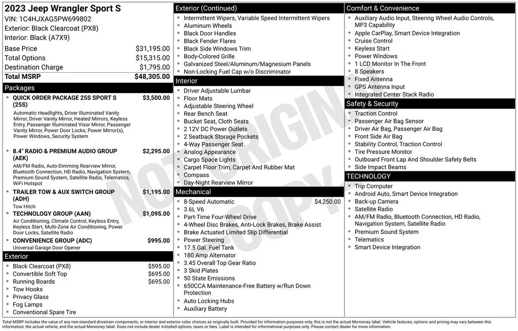 Used 2023 Black Jeep Sport S image 7