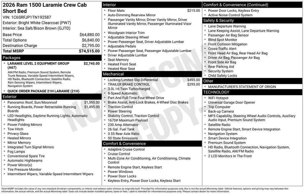 Used 2026 White Ram Laramie image 37