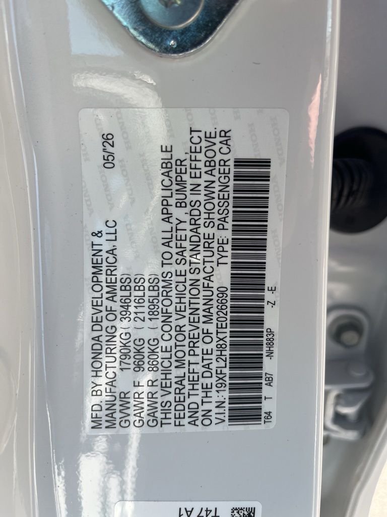 New 2026 Platinum White Pearl Honda FWD Sport image 5