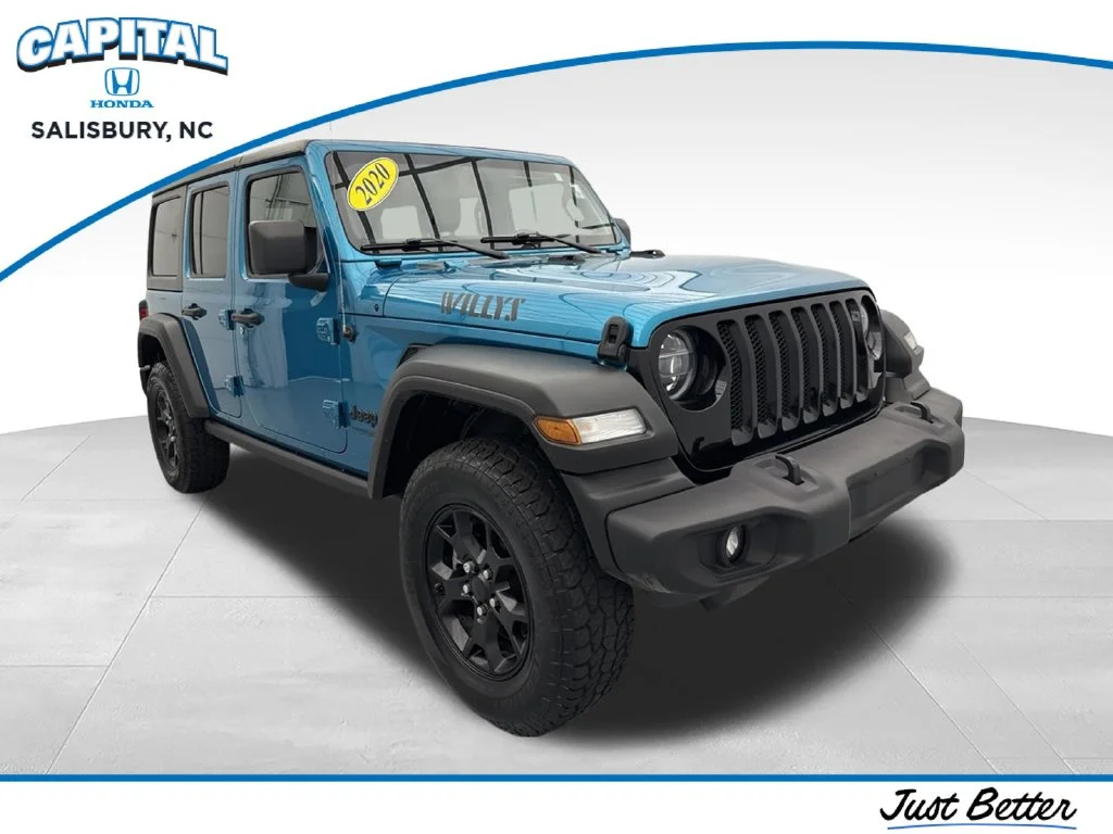 Used 2020 Bikini Pearlcoat Jeep Unlimited Sport image 1