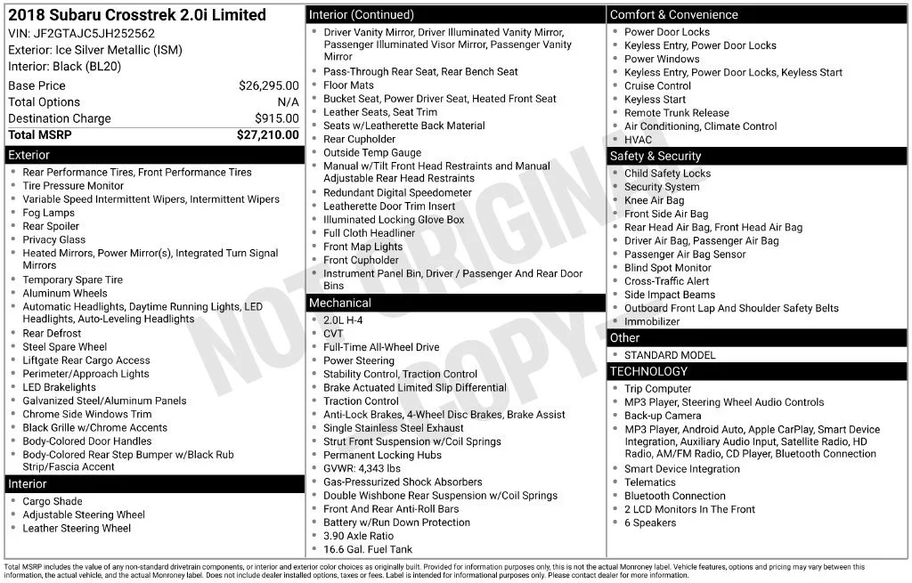 Used 2018 Silver Subaru 2.0i Limited image 31