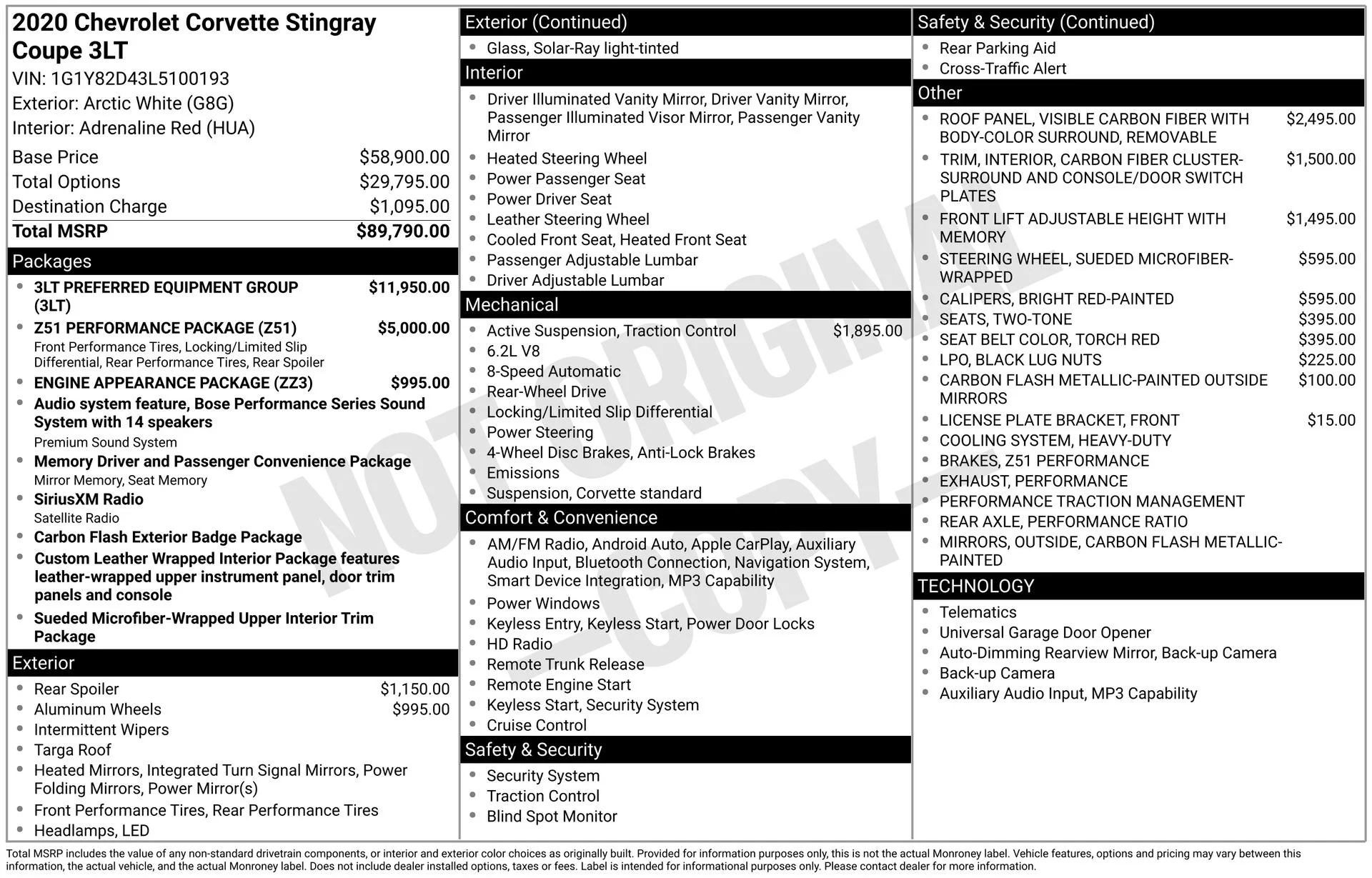 Used 2020 White Chevrolet Stingray image 43