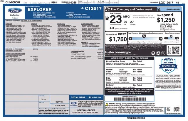 Used 2020 Black Ford Limited image 1