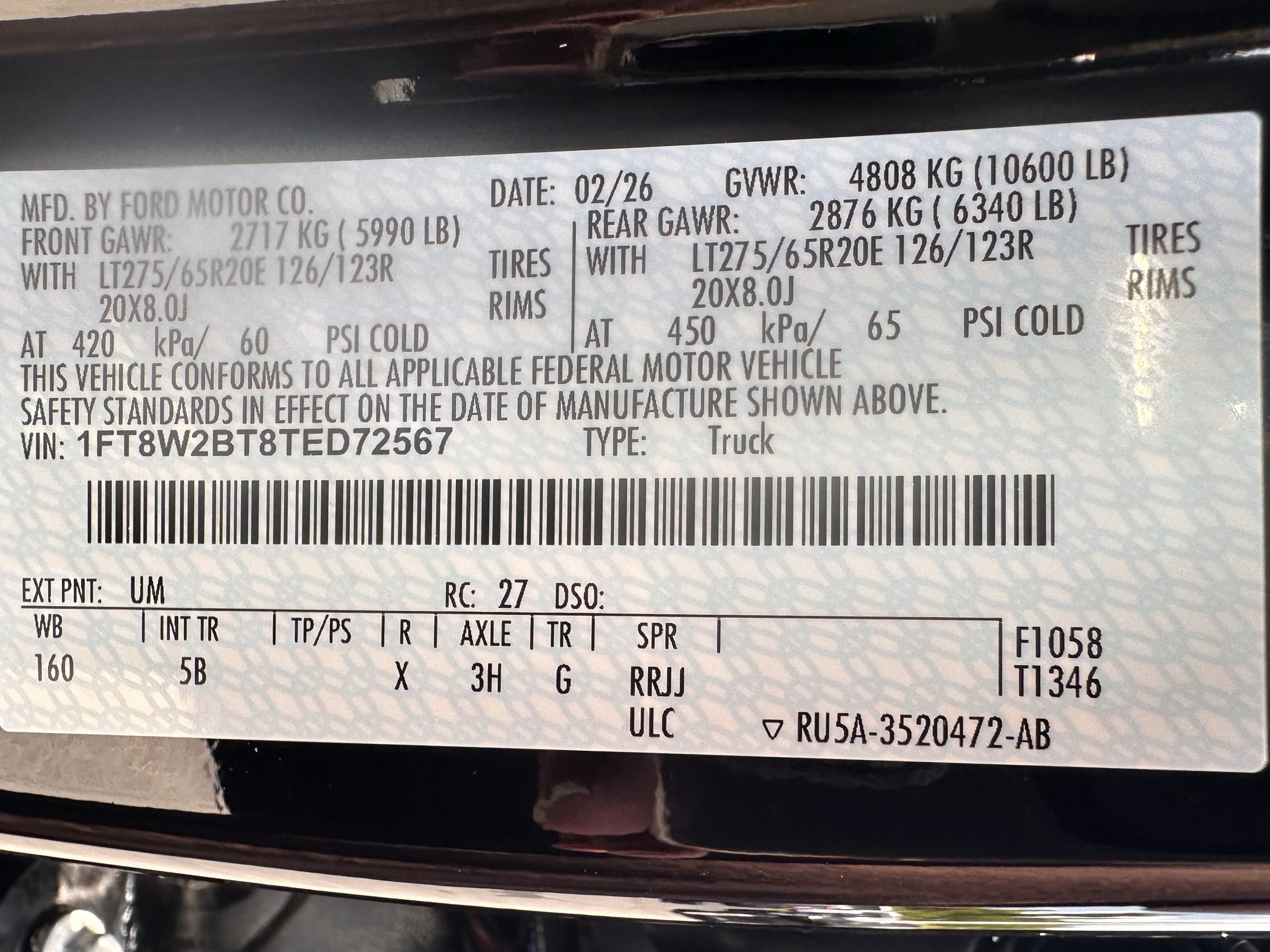 Used 2026 Agate Black Metallic Ford LARIAT image 34