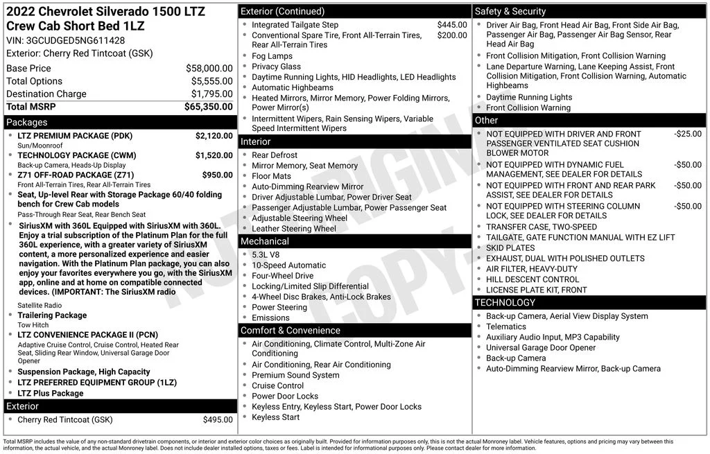 Used 2022 Red Chevrolet LTZ image 4