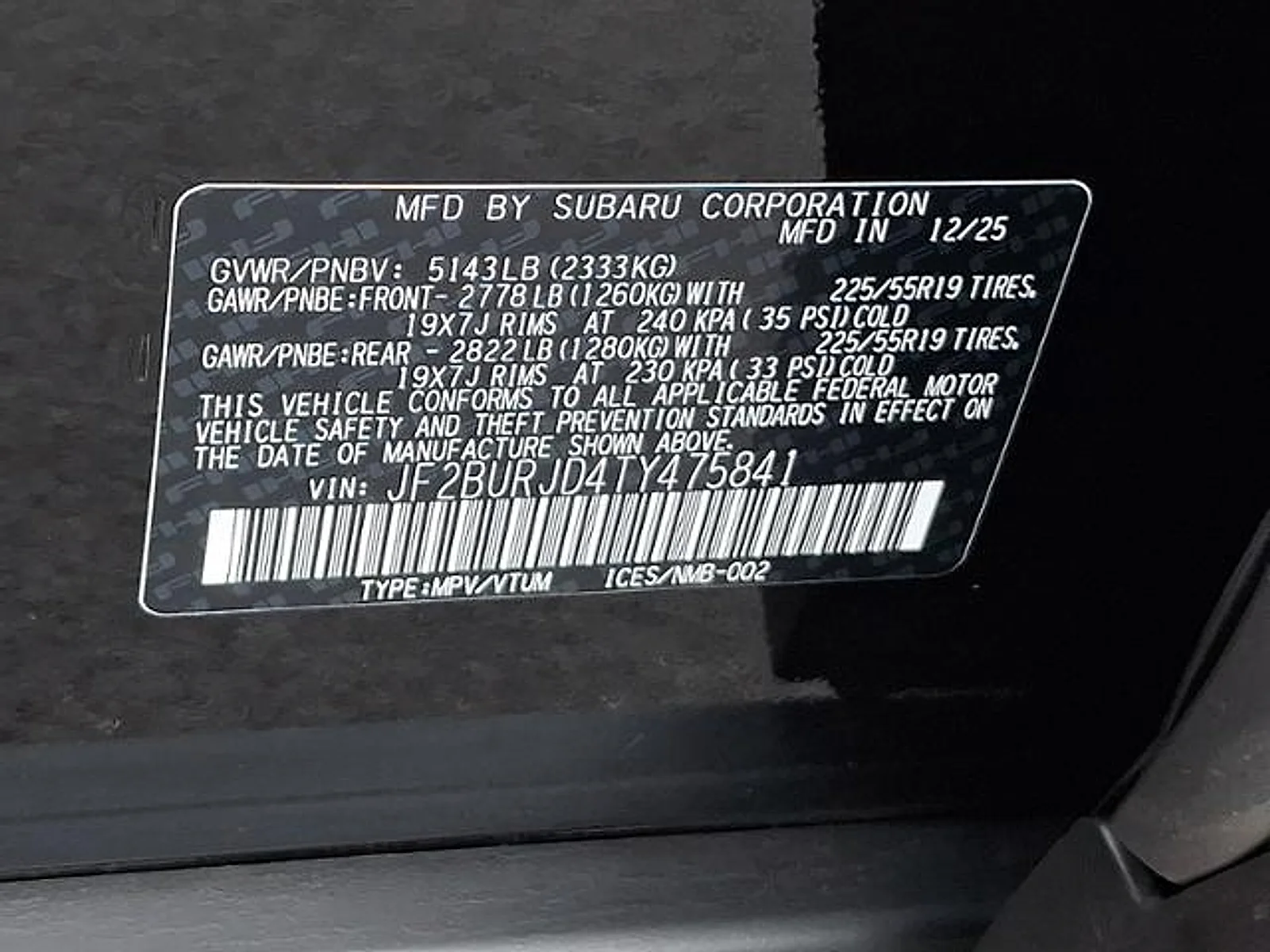Used 2026 Black Subaru Touring XT image 28