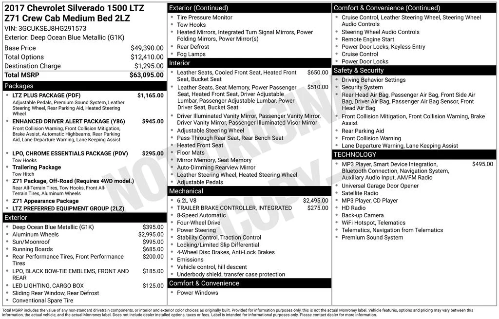 Used 2017 Blue Chevrolet LTZ image 2
