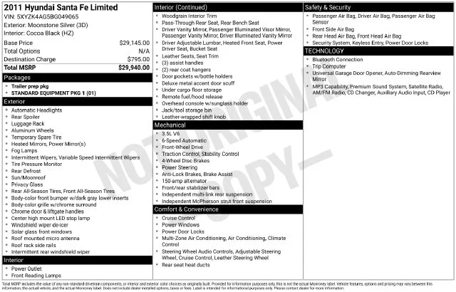 Used 2011 Silver Hyundai Limited image 19