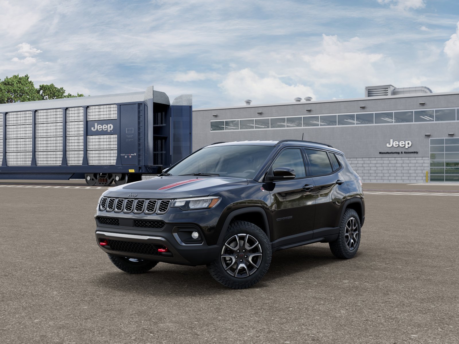 New 2026 Diamond Black Crystal Pearl-Coat Exterior Paint Jeep Trailhawk image 1