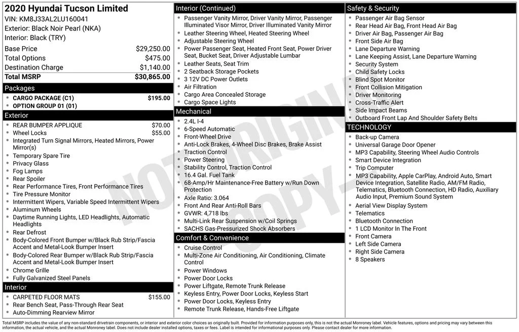 Used 2020 Black Hyundai Limited image 2