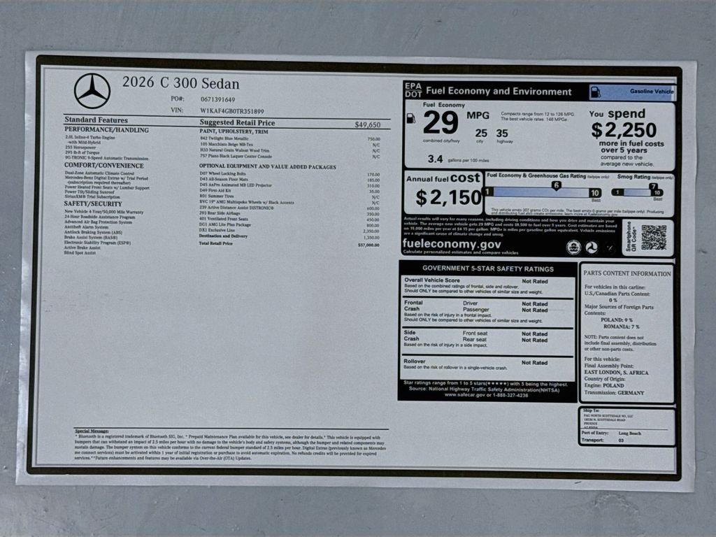 New 2026 Twilight Blue Metallic Mercedes-Benz C 300 image 9