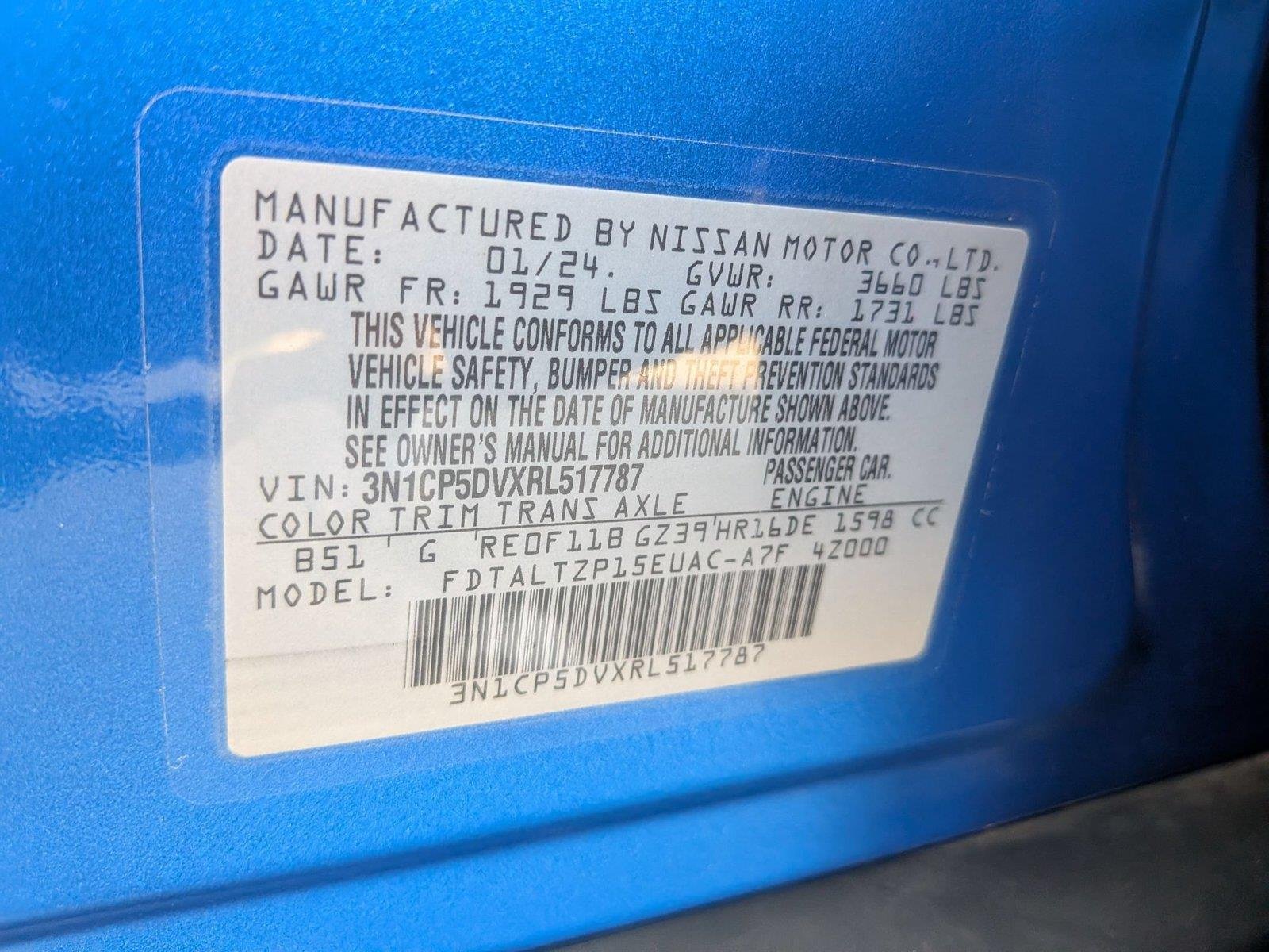 Used 2024 Electric Blue Metallic Nissan SR image 39