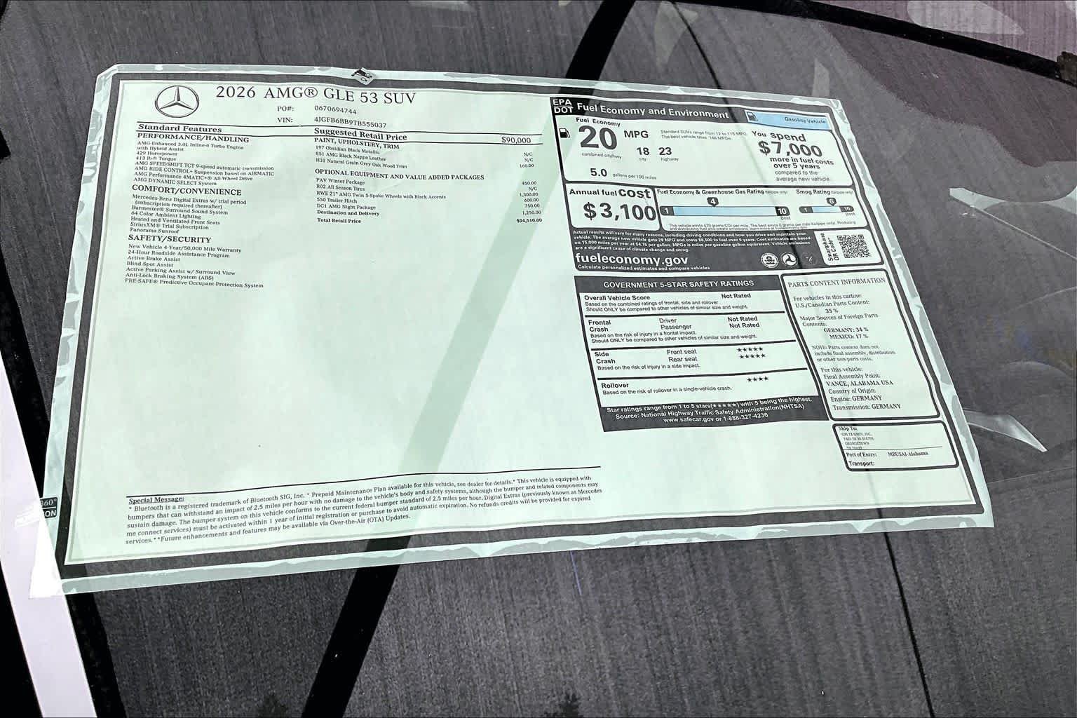 New 2026 Obsidian Black Metallic Mercedes-Benz AMG® GLE 53 4MATIC+ SUV image 22