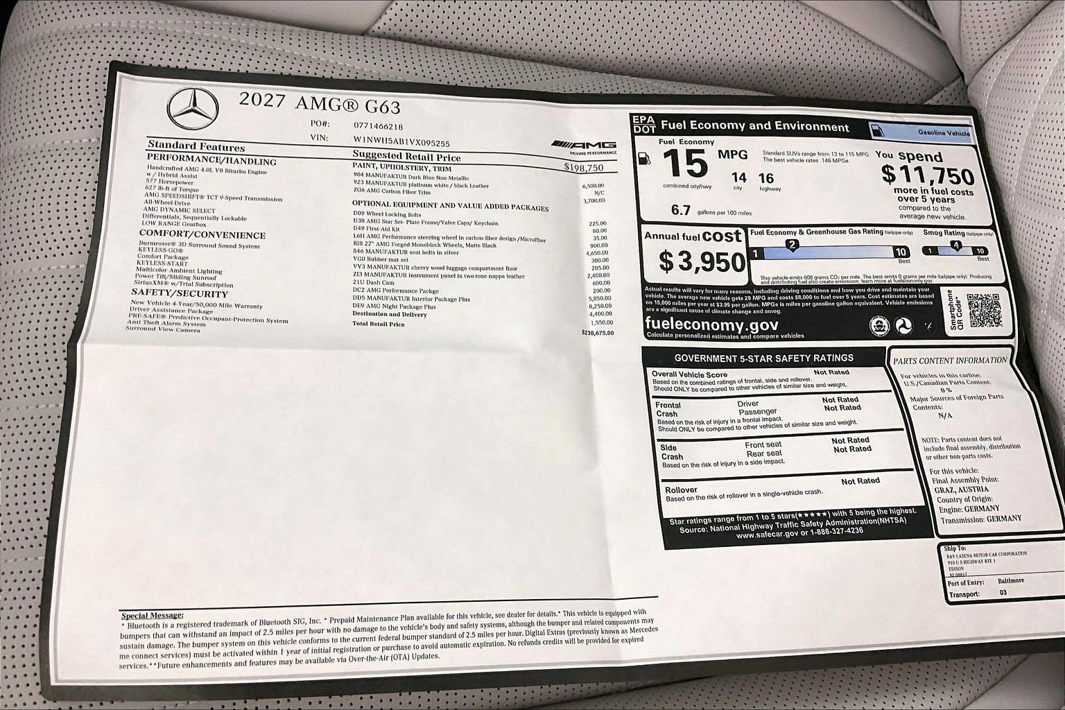 New 2027 MANUFAKTUR Dark Blue Non-Metallic Mercedes-Benz AMG® G 63 SUV image 26