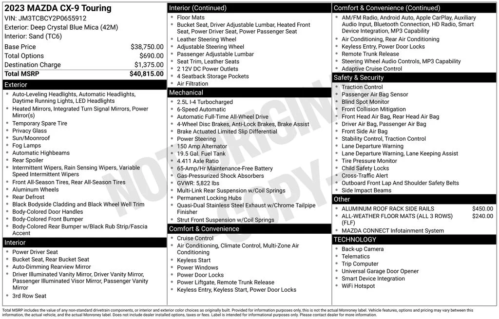 Used 2023 Blue Mazda Touring image 3