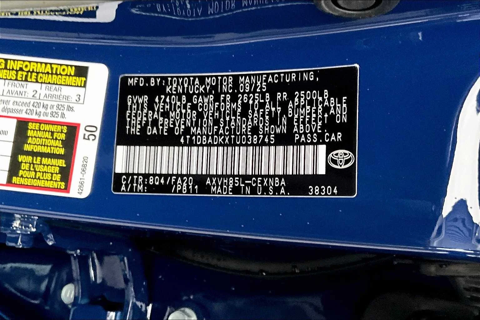 New 2026 Reservoir Blue Toyota LE image 21