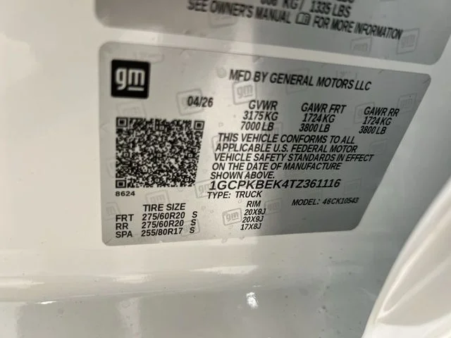 New 2026 White Chevrolet Custom image 29