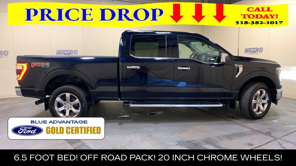 Certified Used 2022 Blue Metallic Ford Lariat image 2
