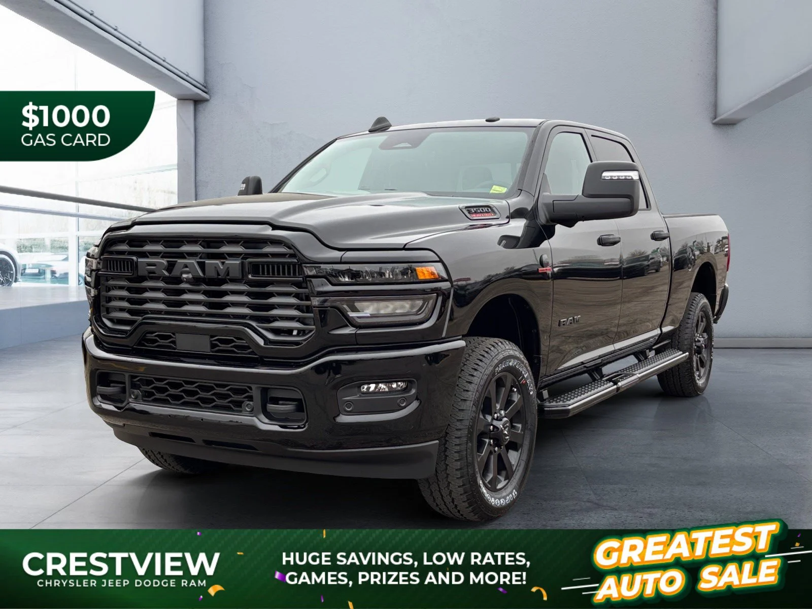New 2027 Diamond Black Crystal Pearl Ram Big Horn image 1