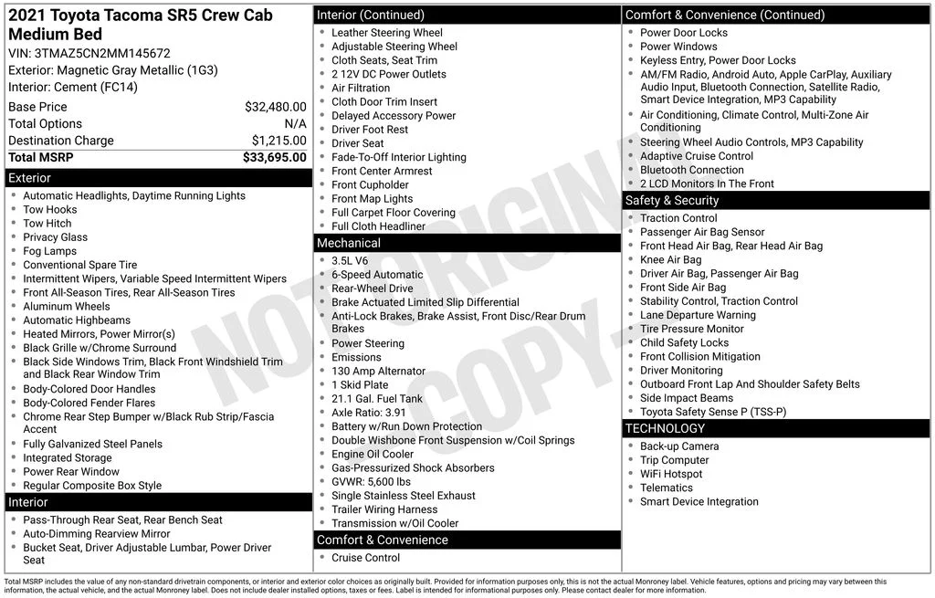 Used 2021 Gray Toyota SR5 image 3