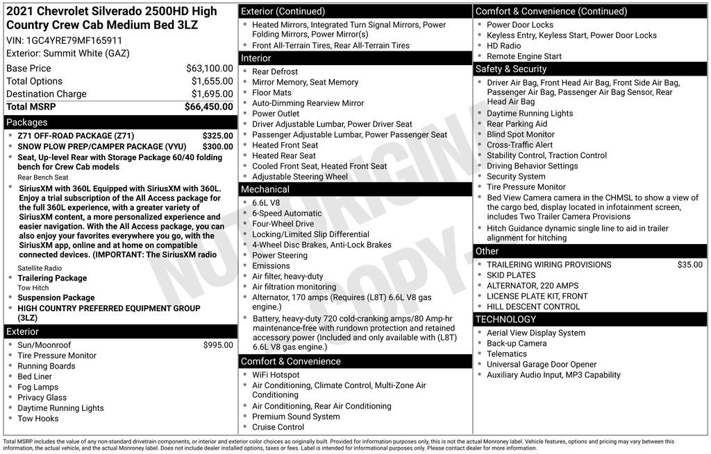 Used 2021 Summit White Chevrolet High Country image 2