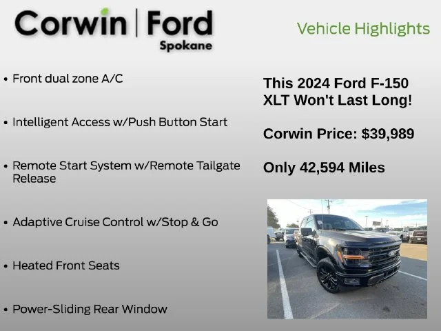Used 2024 Agate Black Metallic Ford XLT image 15