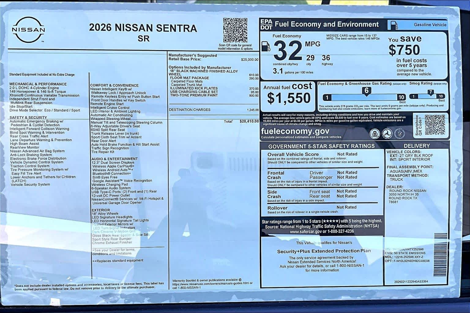 New 2026 Atlantic Gray Metallic / Super Black Two-tone Nissan SR image 19