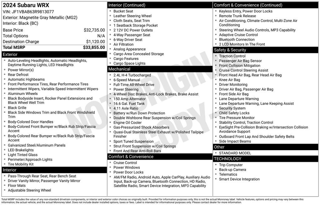Used 2024 Gray Subaru Base image 6