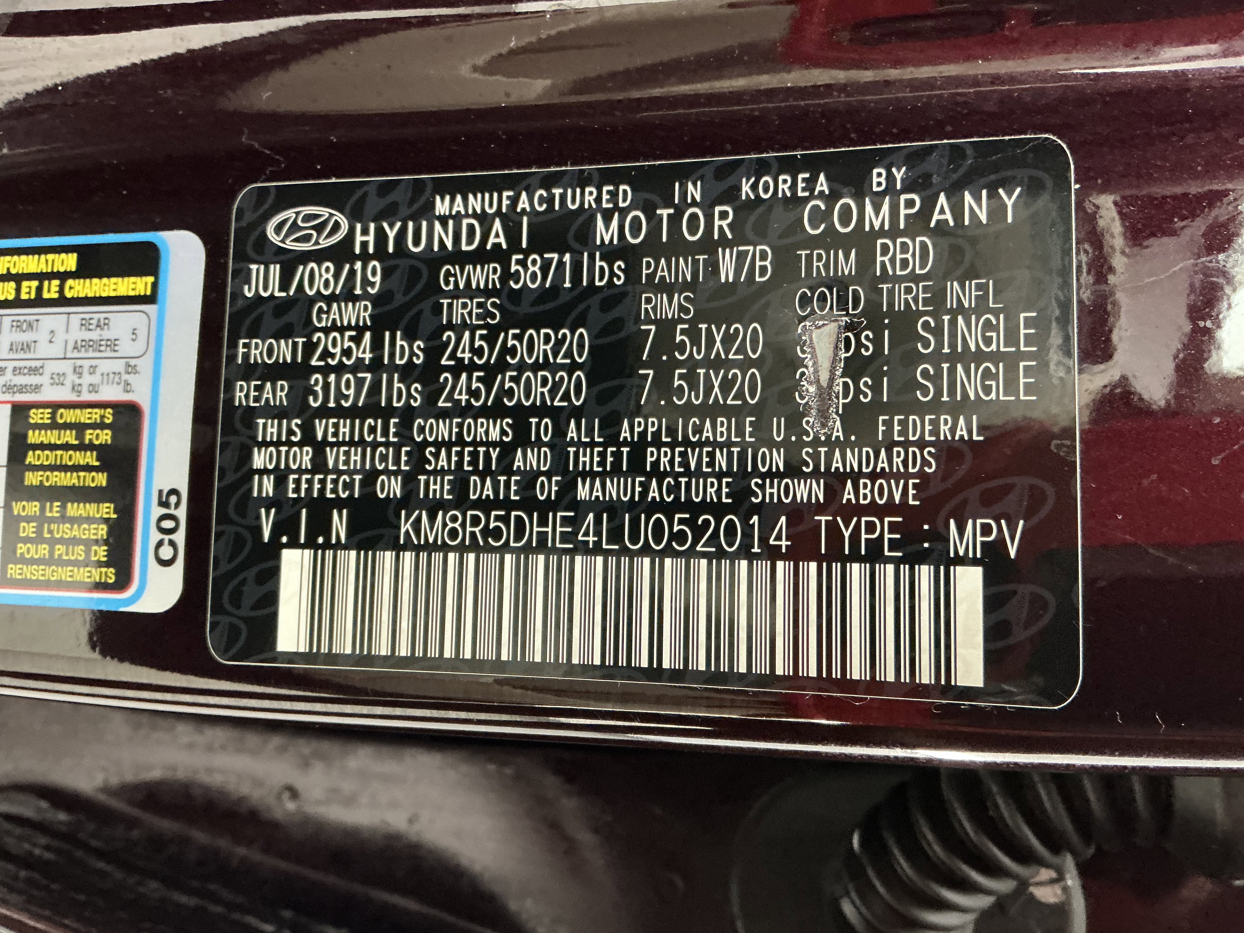 Used 2020 Sierra Burgundy Hyundai Limited image 15